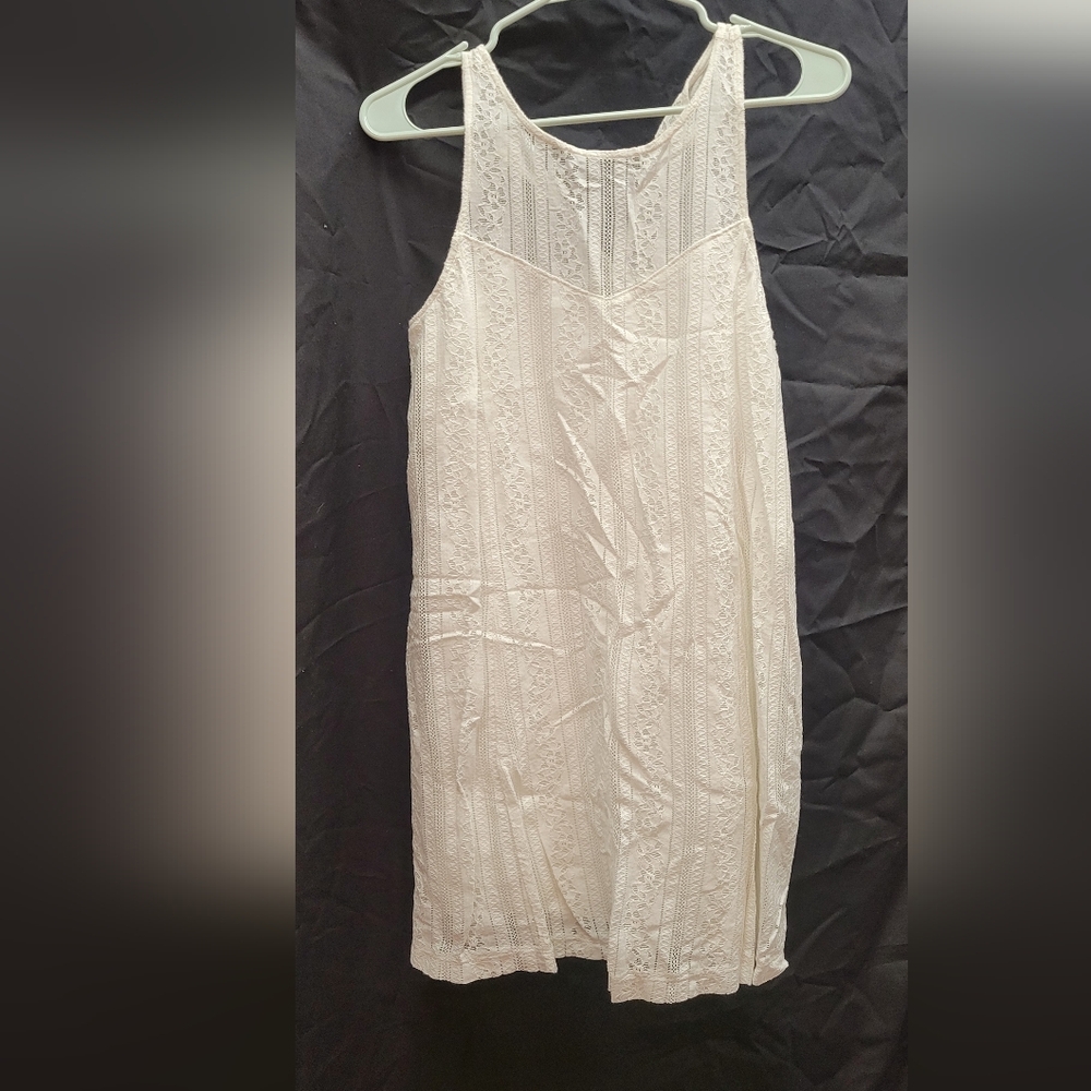 Abercrombie & Fitch White Lace Sleeveless Dress - Small